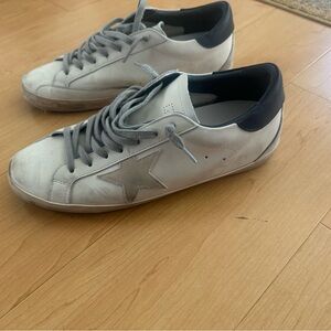Golden Goose White Sneakers with Gray Star